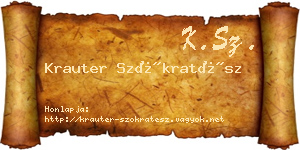 Krauter Szókratész névjegykártya